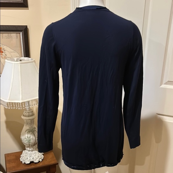 Elie Tahari Navy Zip up Cardigan Jacket - Picture 6 of 13